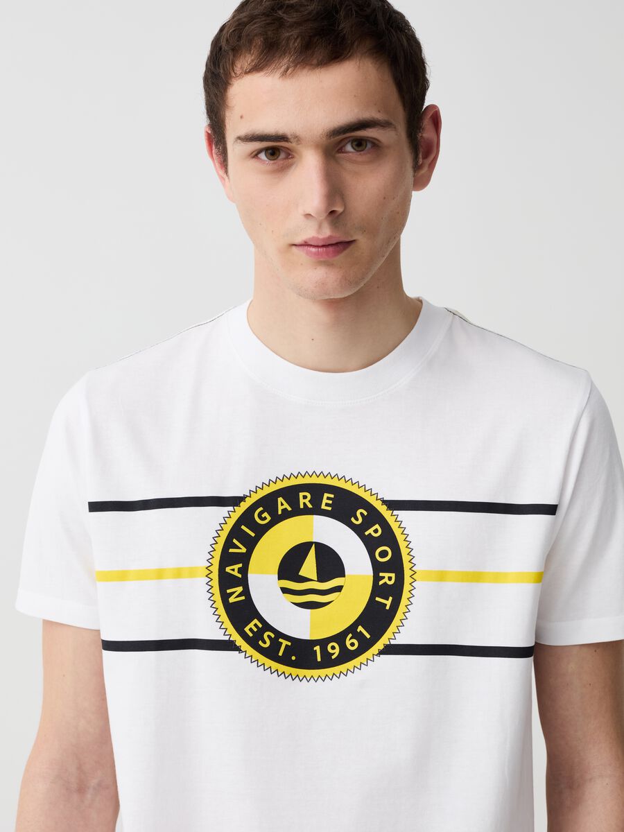 T-shirt a righe stampa Navigare Sport_1