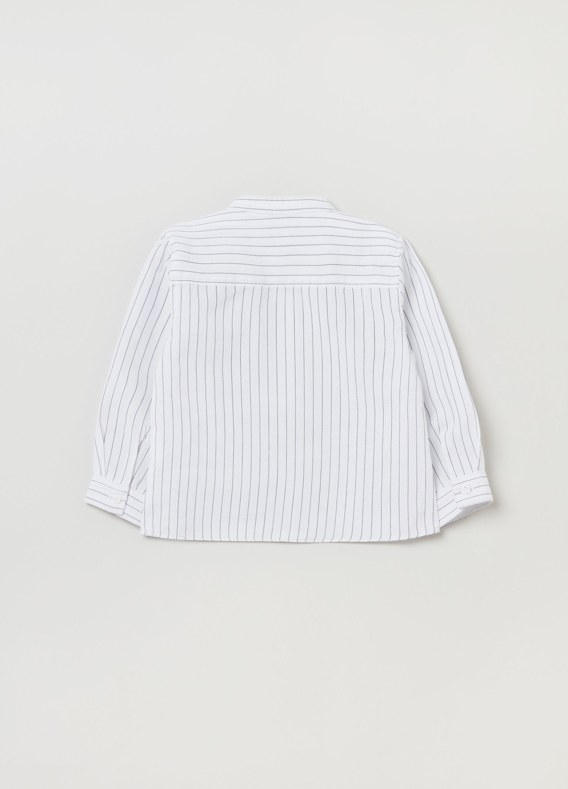 Striped cotton and linen shirt