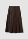 Brown stretch cotton culotte trousers_0