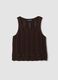 Tank top marrone in crochet di puro cotone_4