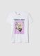 White pure cotton T-shirt with front print_4