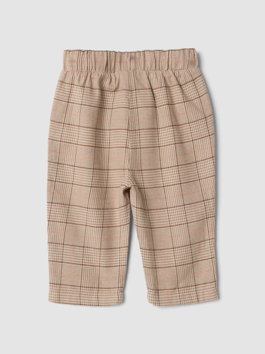 Orange and brown pure cotton checked trousers_1