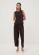 Brown stretch viscose Milano stitch barrel-fit jogger trousers_0