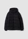 Black padded jacket with hood and zip_0