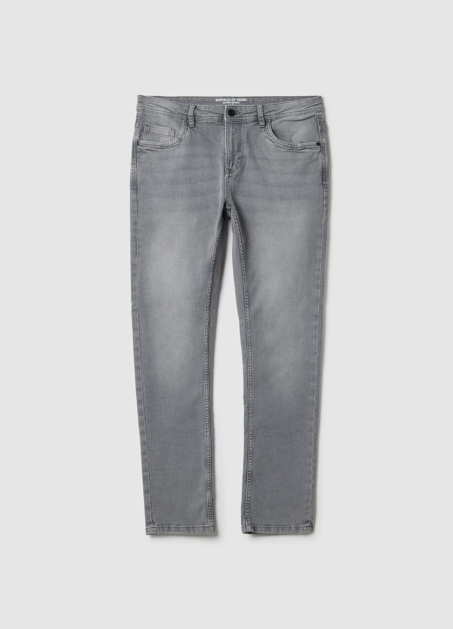 Jeans super skinny grigi in misto cotone