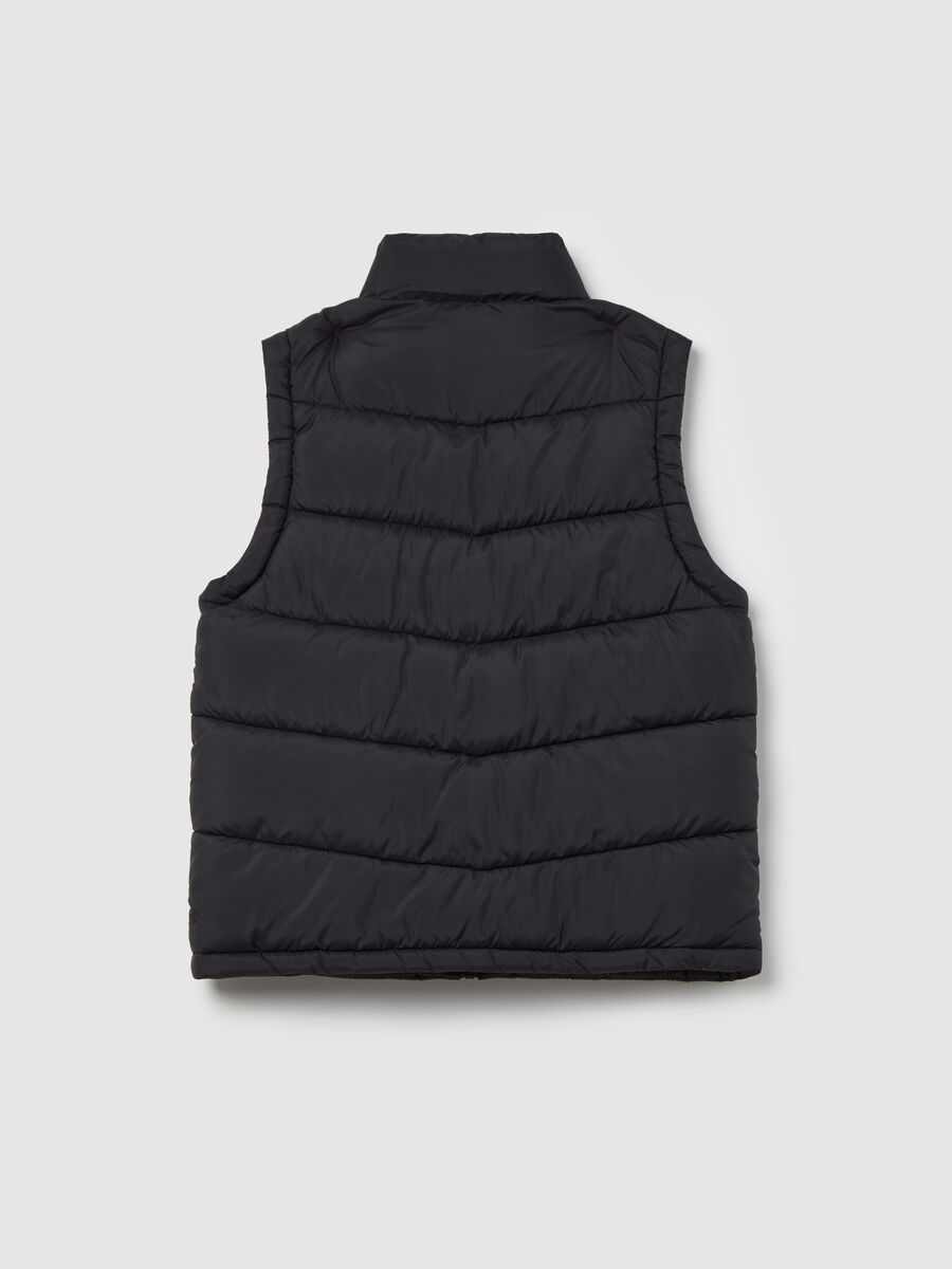 Full-zip quilted gilet with ripstop weave_4
