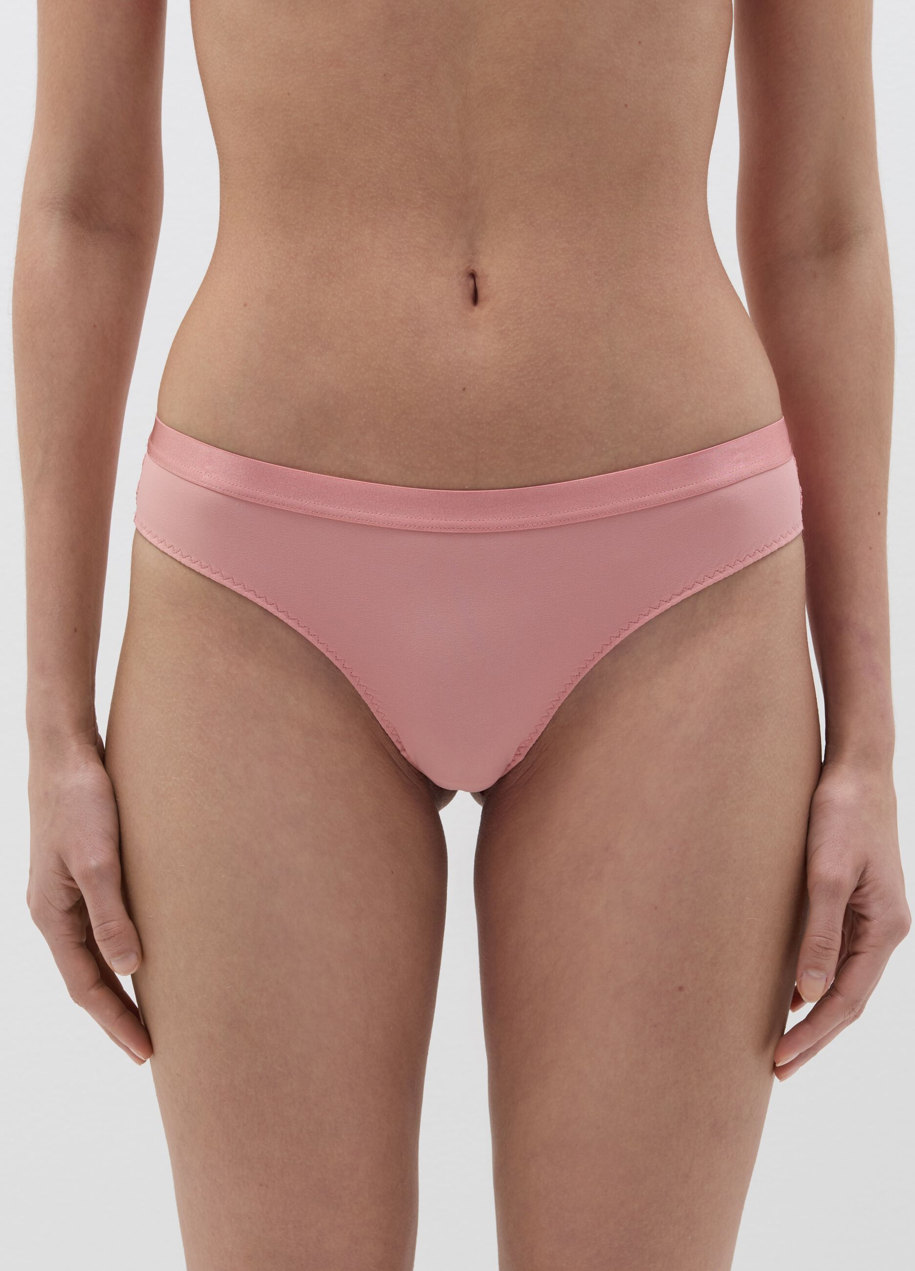 Microfibre Brazilian-cut briefs with lace back