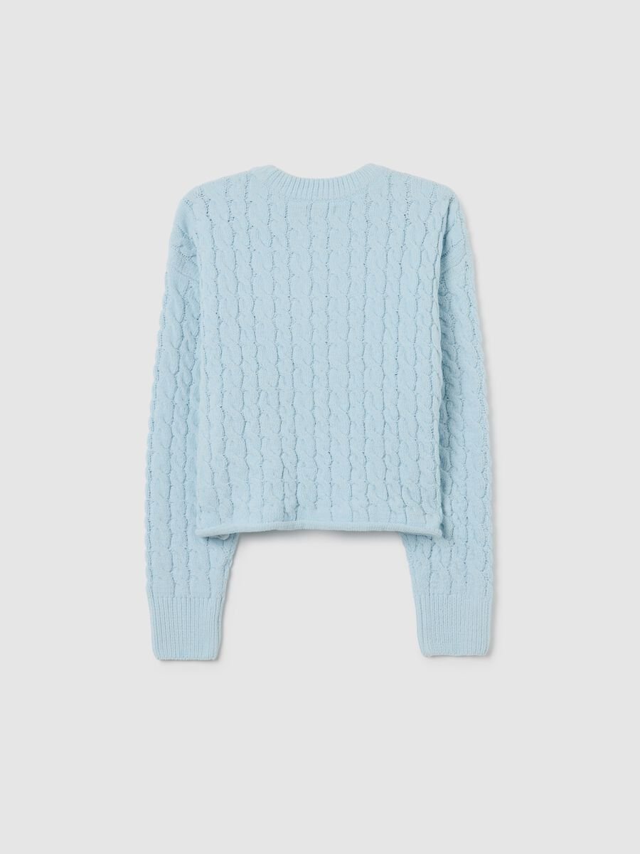 Girl's Blue Regular Fit Sweater_4