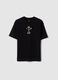Black pure cotton oversize fit boys' t-shirt with print_0