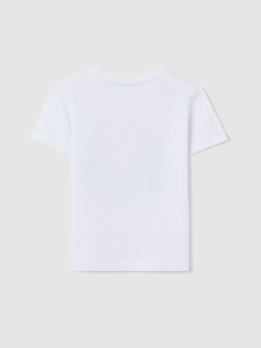 White cotton T-shirt with puppy print_1