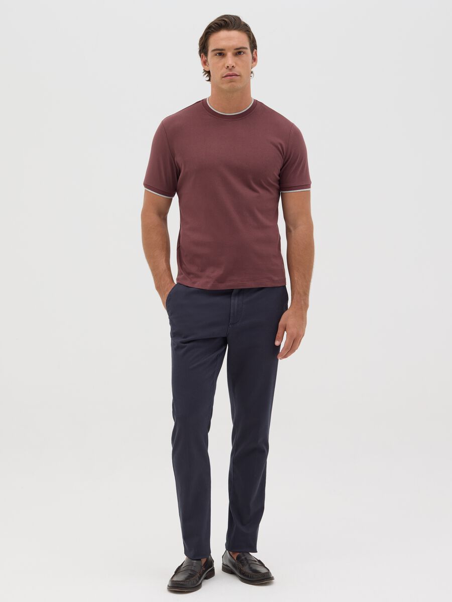 Brown fitted T-shirt in cotton_1