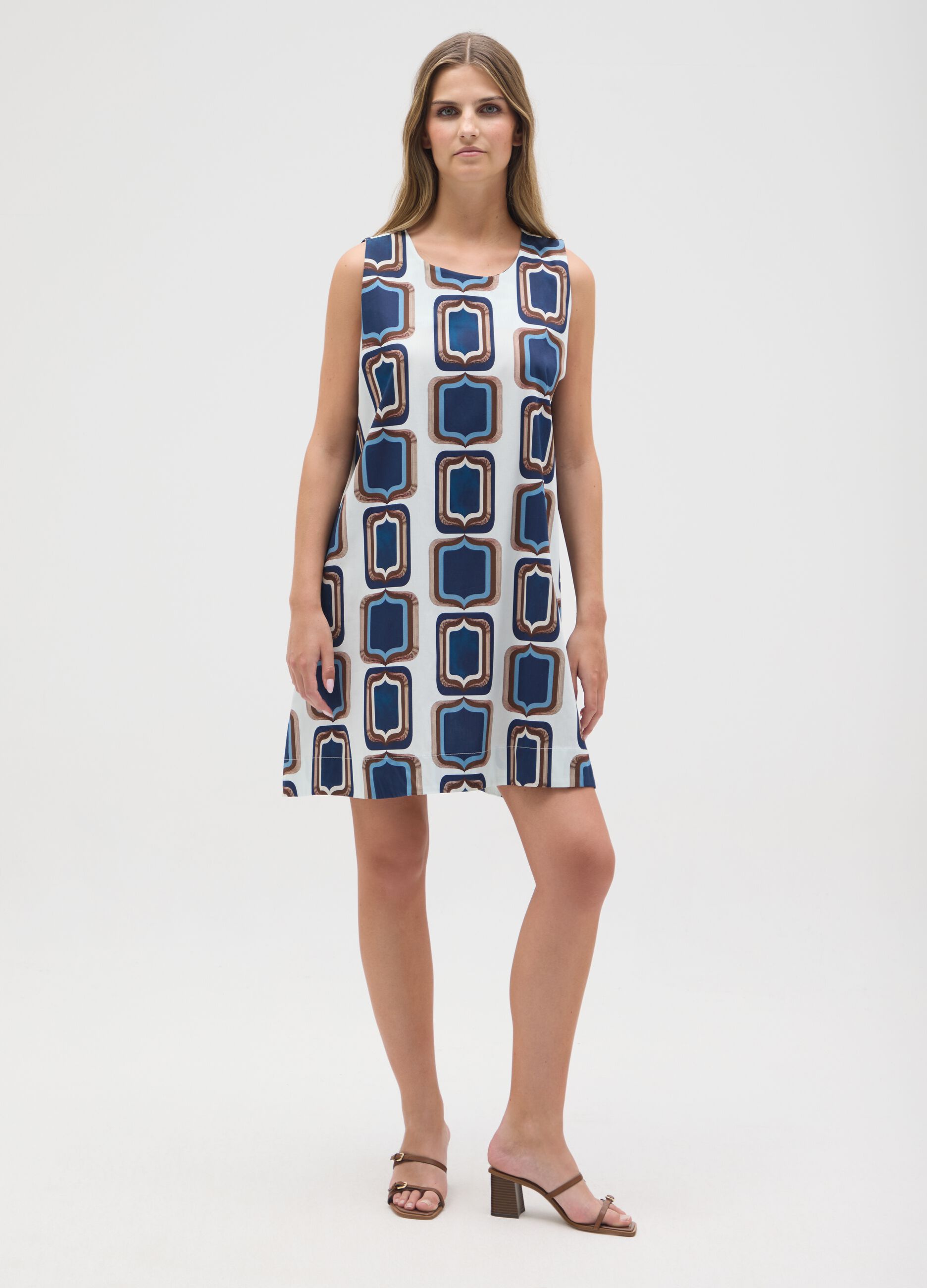 Women's multicolour cotton dress regular fit
