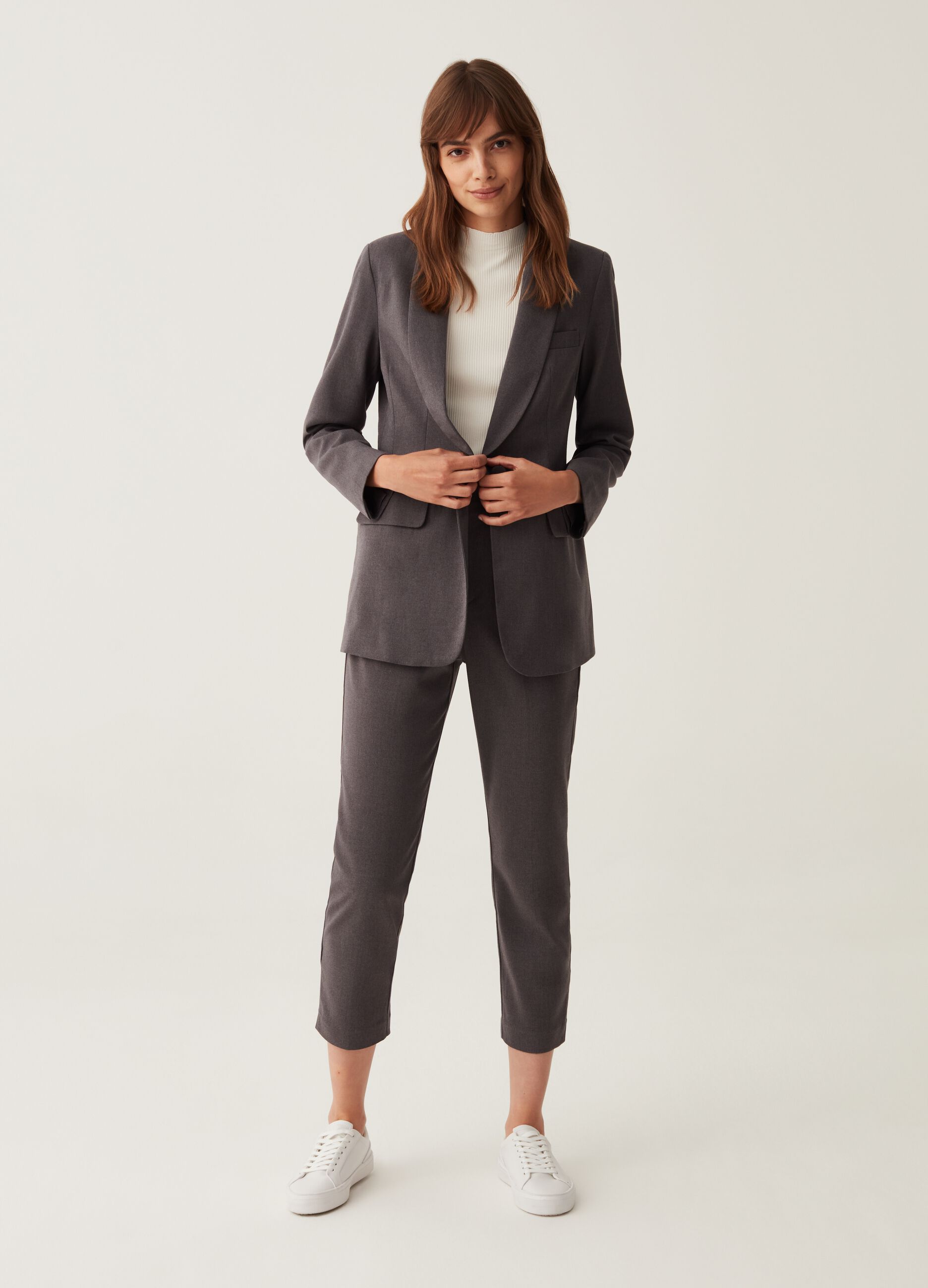 Blazer monopetto tinta unita_1