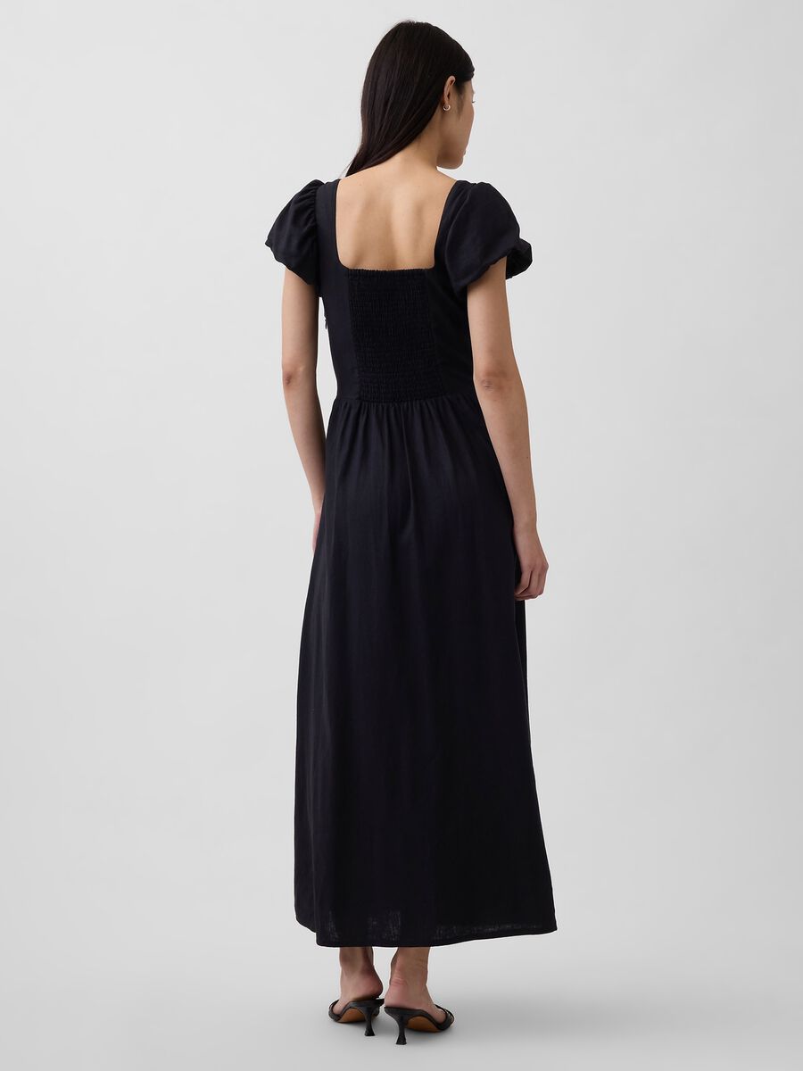 Long linen-blend dress_1