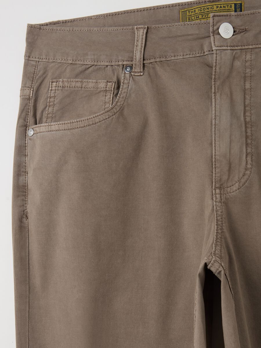 Slim-fit trousers in cotton poplin_5