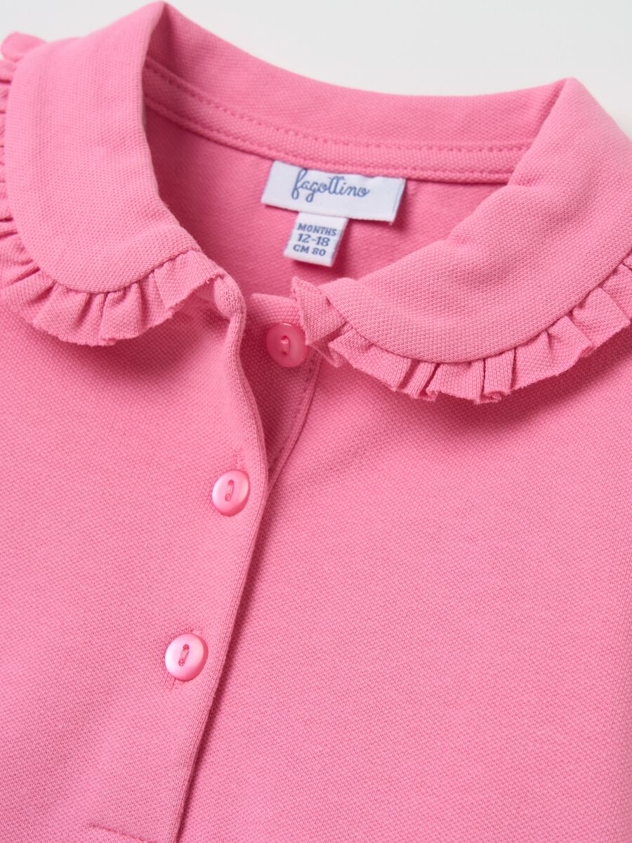 Long-sleeved polo shirt with frills_2