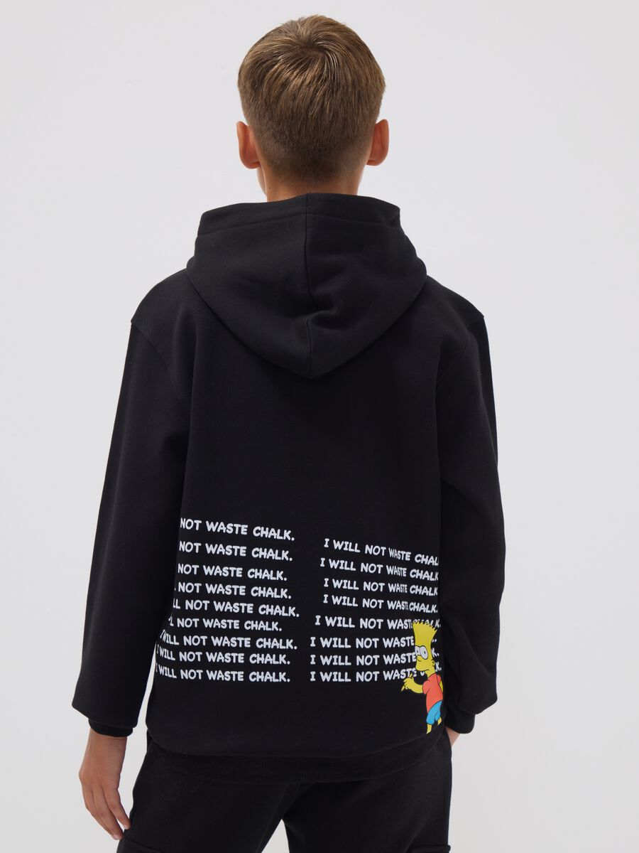 Black pure cotton hoodie with The Simpsons print for boys_2