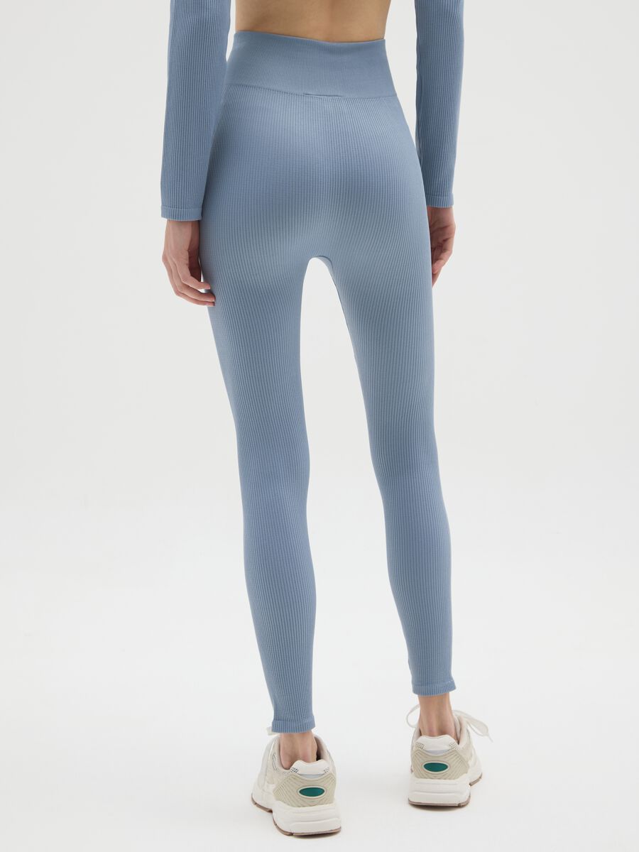 Leggings lunghi blu regular fit con logo Everlast_2