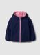 Giubbotto Ultralight reversibile blu imbottito con cappuccio per bambina_0