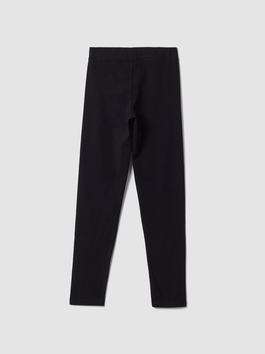 Leggings neri in cotone organico elasticizzato skinny fit per ragazza_6
