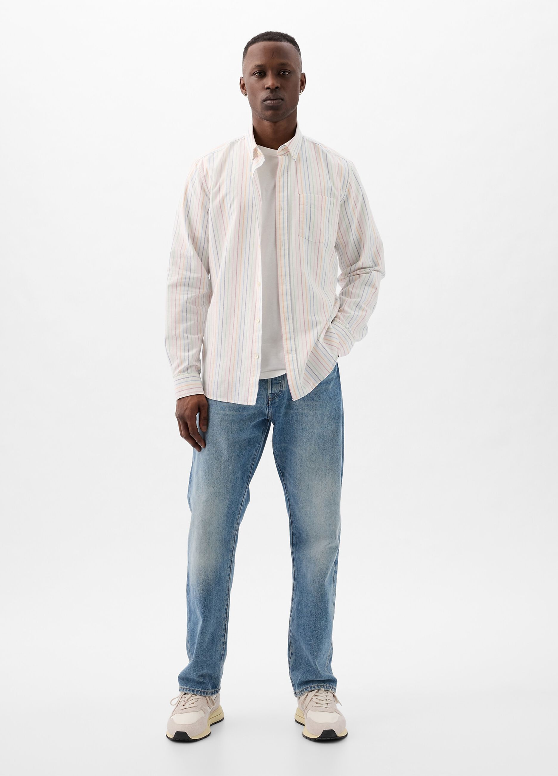 Ovs Camicia regular fit in cotone oxford a righe