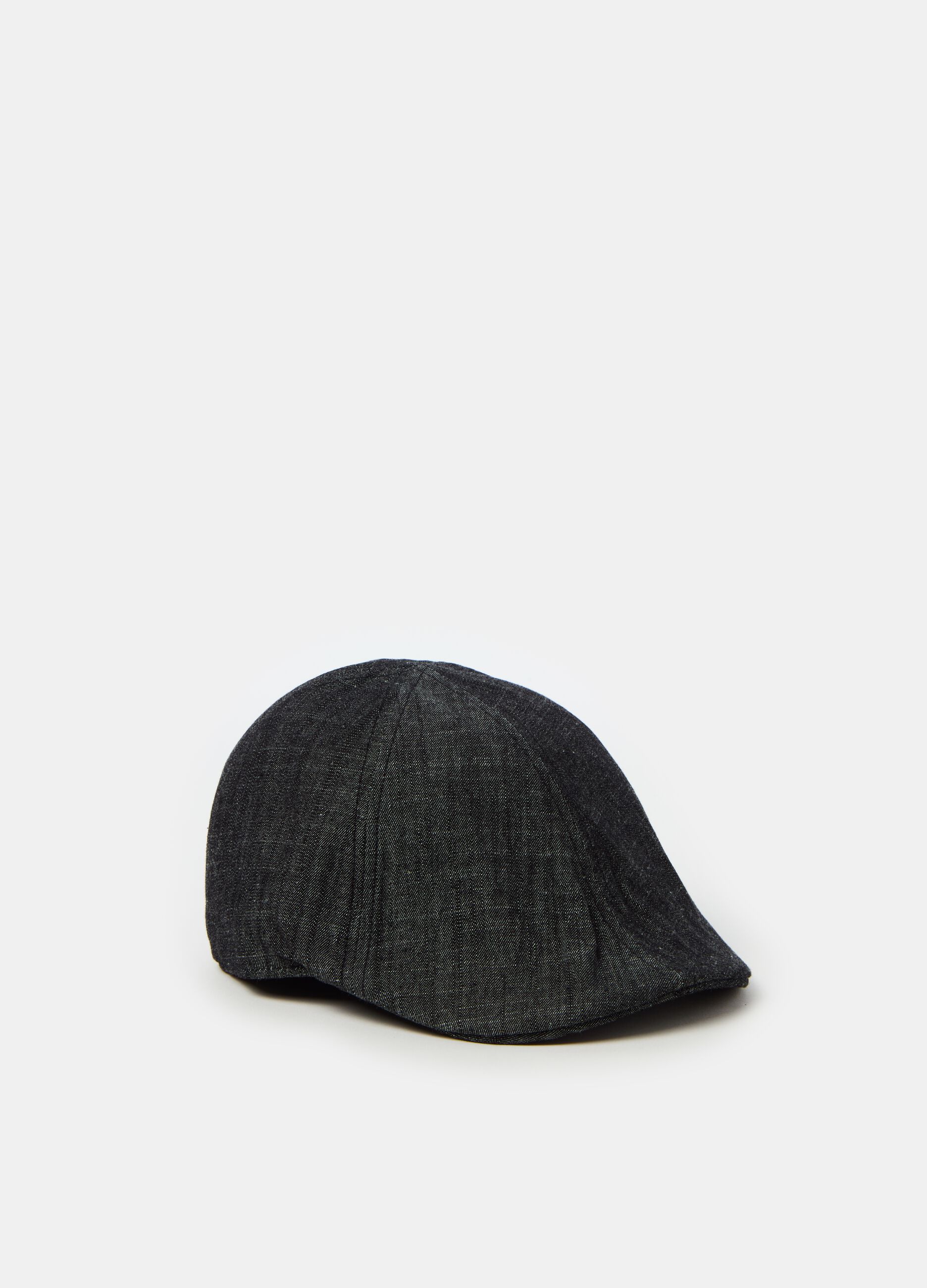 Denim flat cap