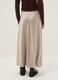 Beige satin skirt with regular fit and elastic waist_2