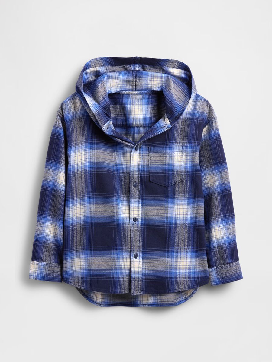 Cotton Blue Hooded Shirt_3