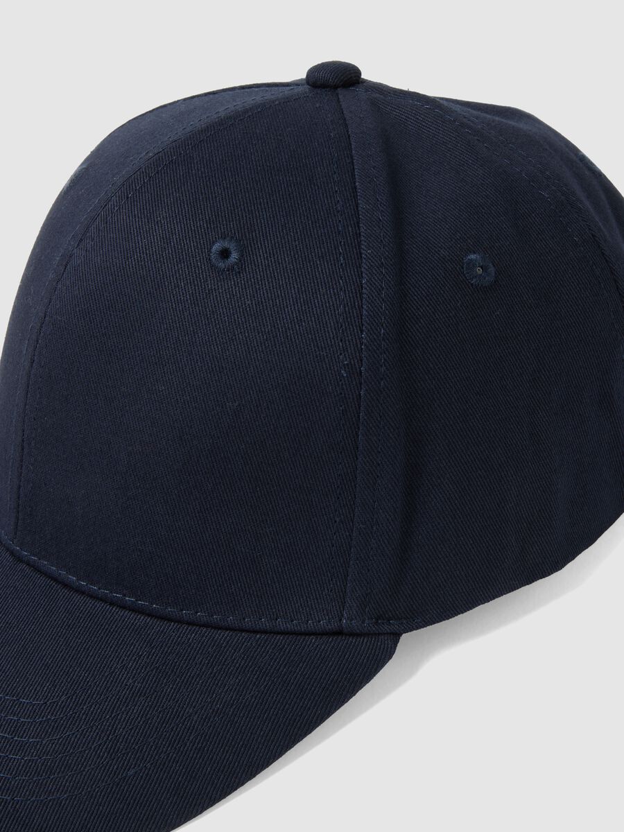 Cappello da baseball in puro cotone blu con chiusura regolabile_1