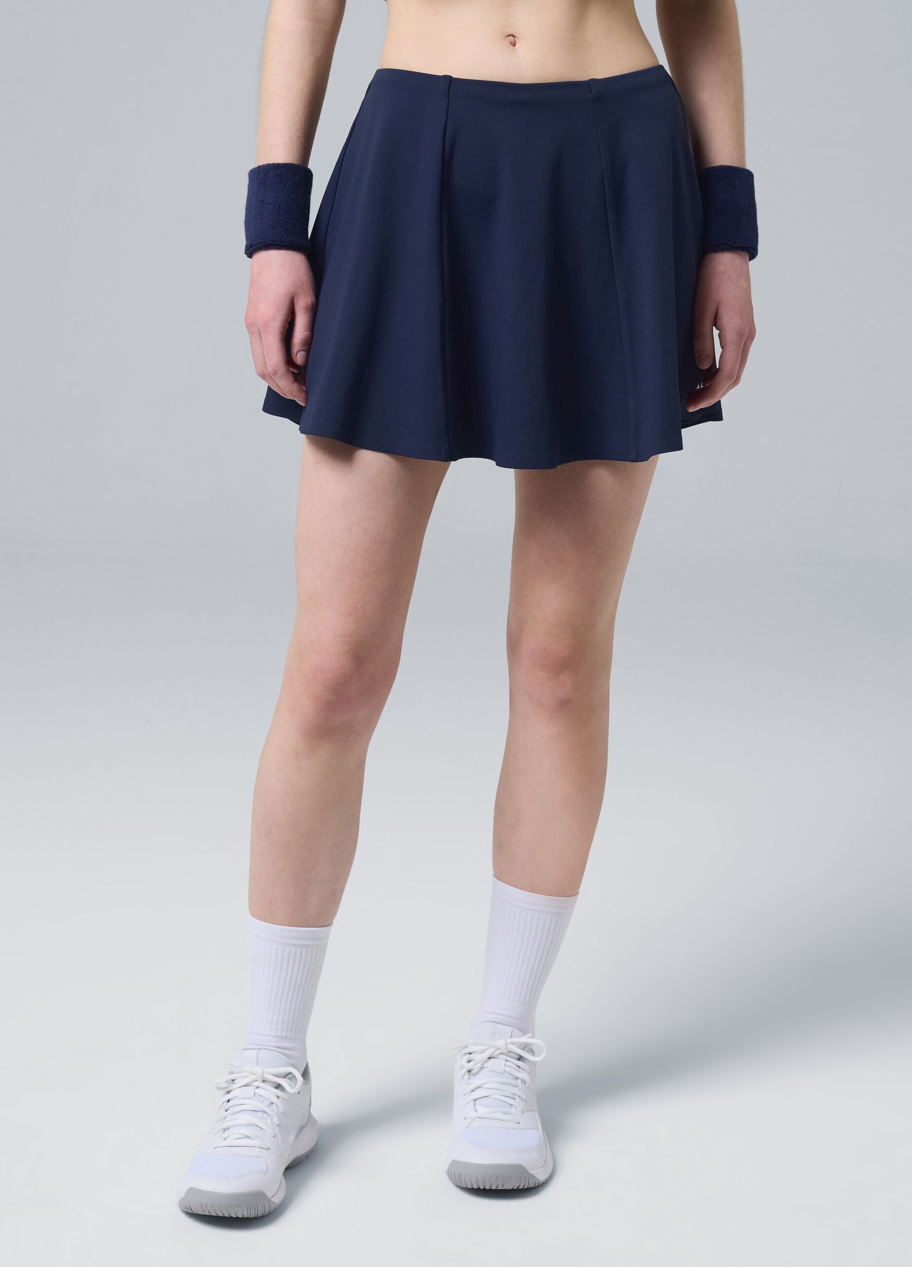 ALTAVIA COURT blue sports skirt in stretch technical fabric with integrated shorts