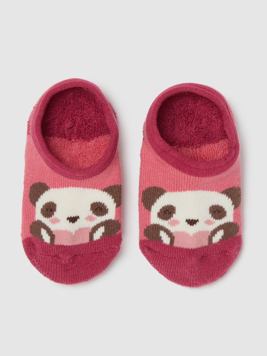 Multicoloured cotton blend baby girl non-slip socks_0