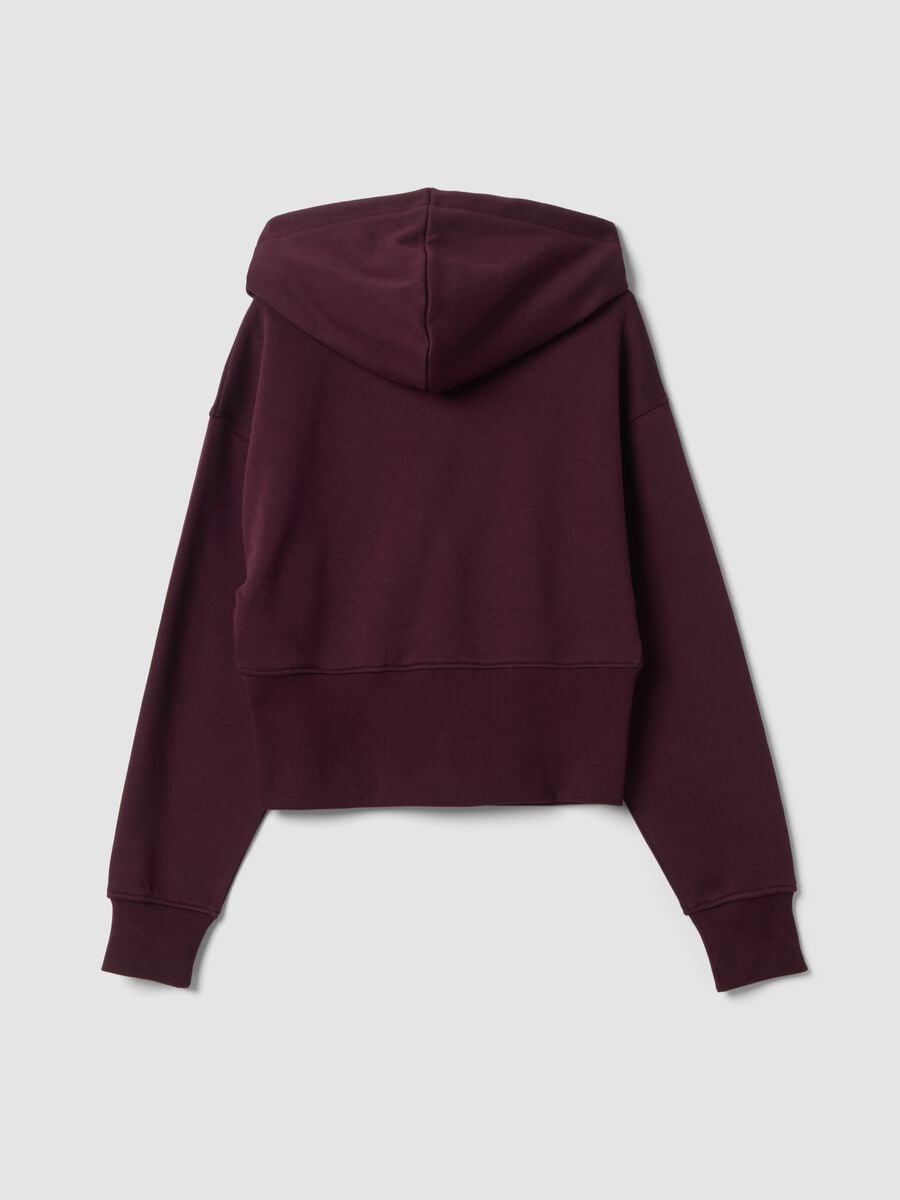Felpa viola in misto cotone con cappuccio fitted_2