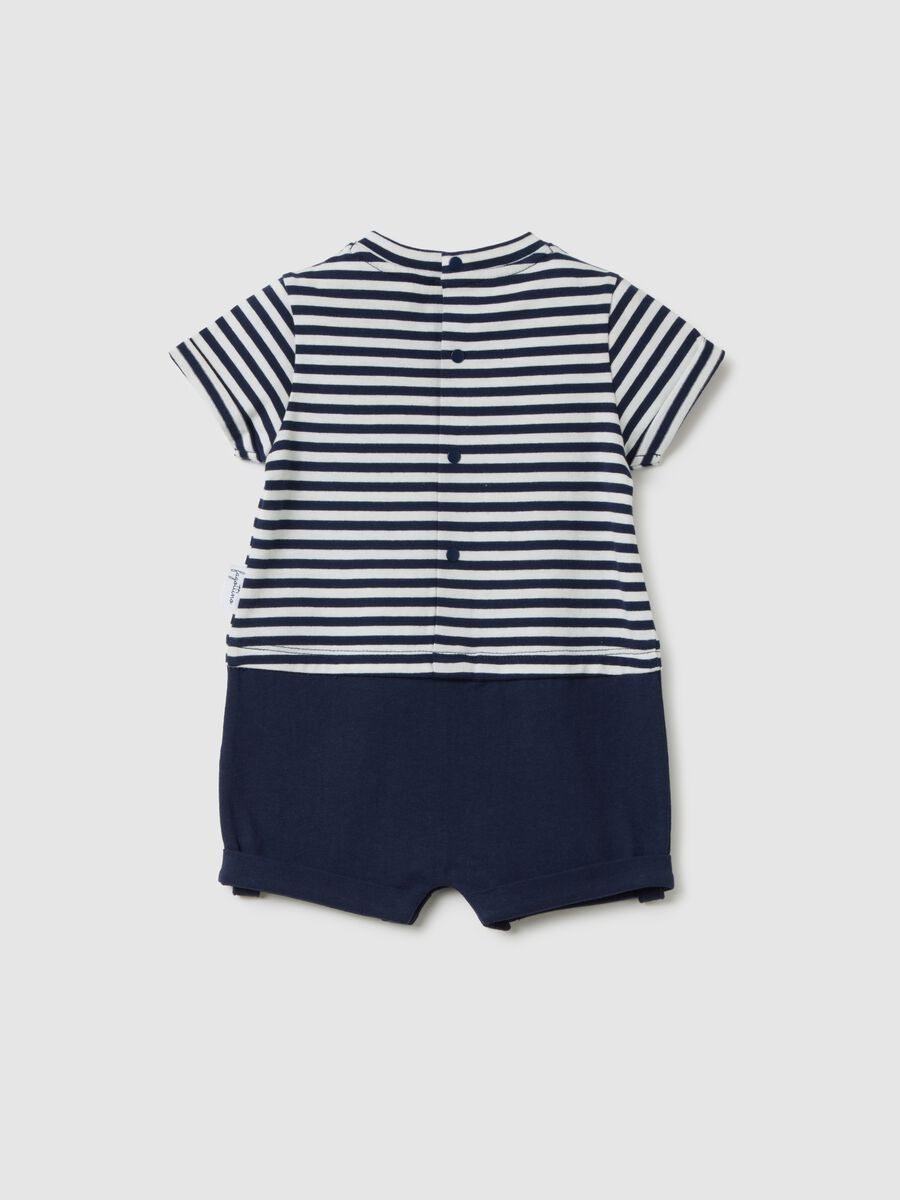 Multicoloured Pure Cotton Baby Sleepsuit with Zip_1