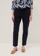 Blue stretch cotton paper bag trousers, regular fit_1