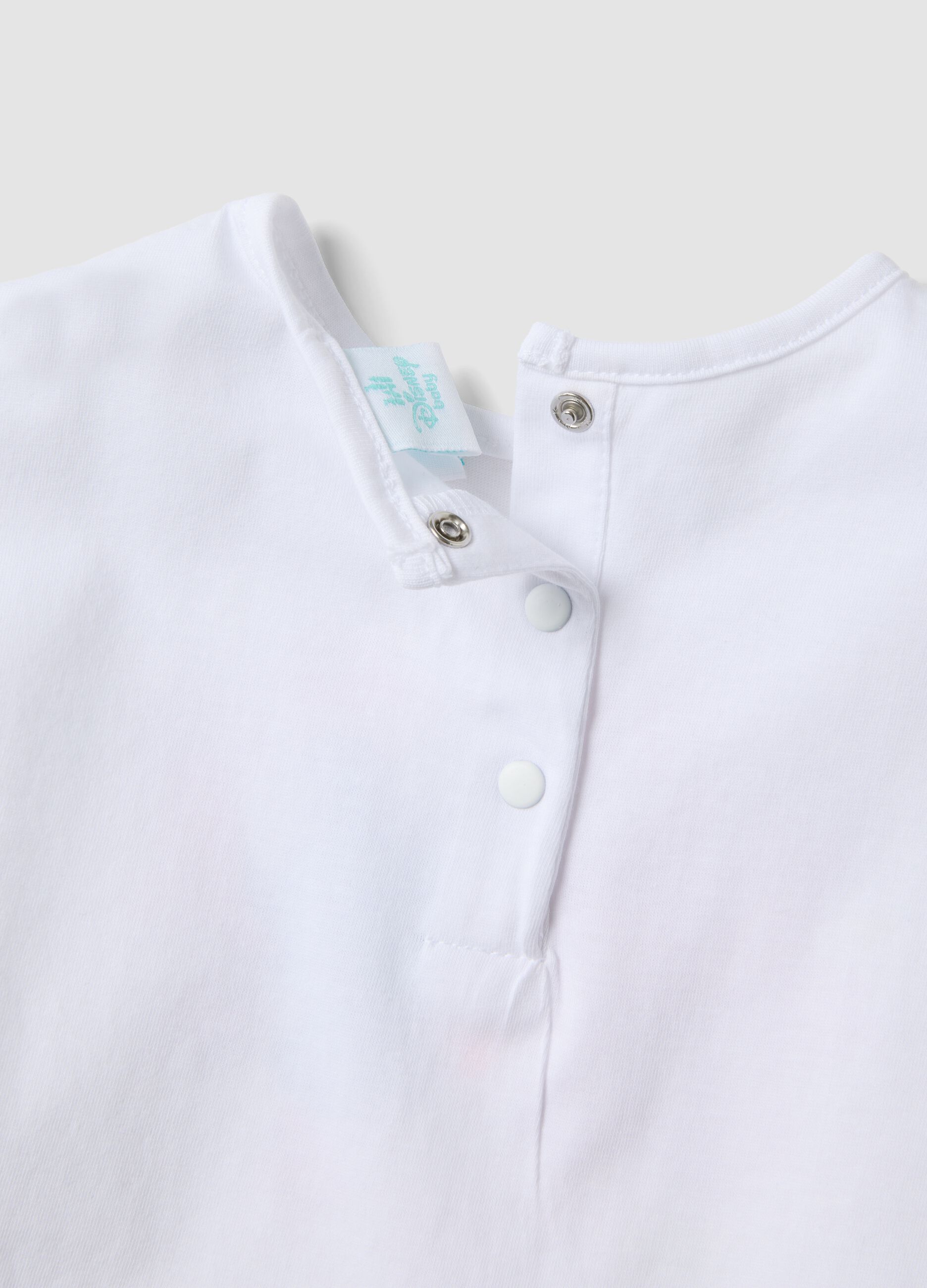 White pure cotton tank top with fringed hem