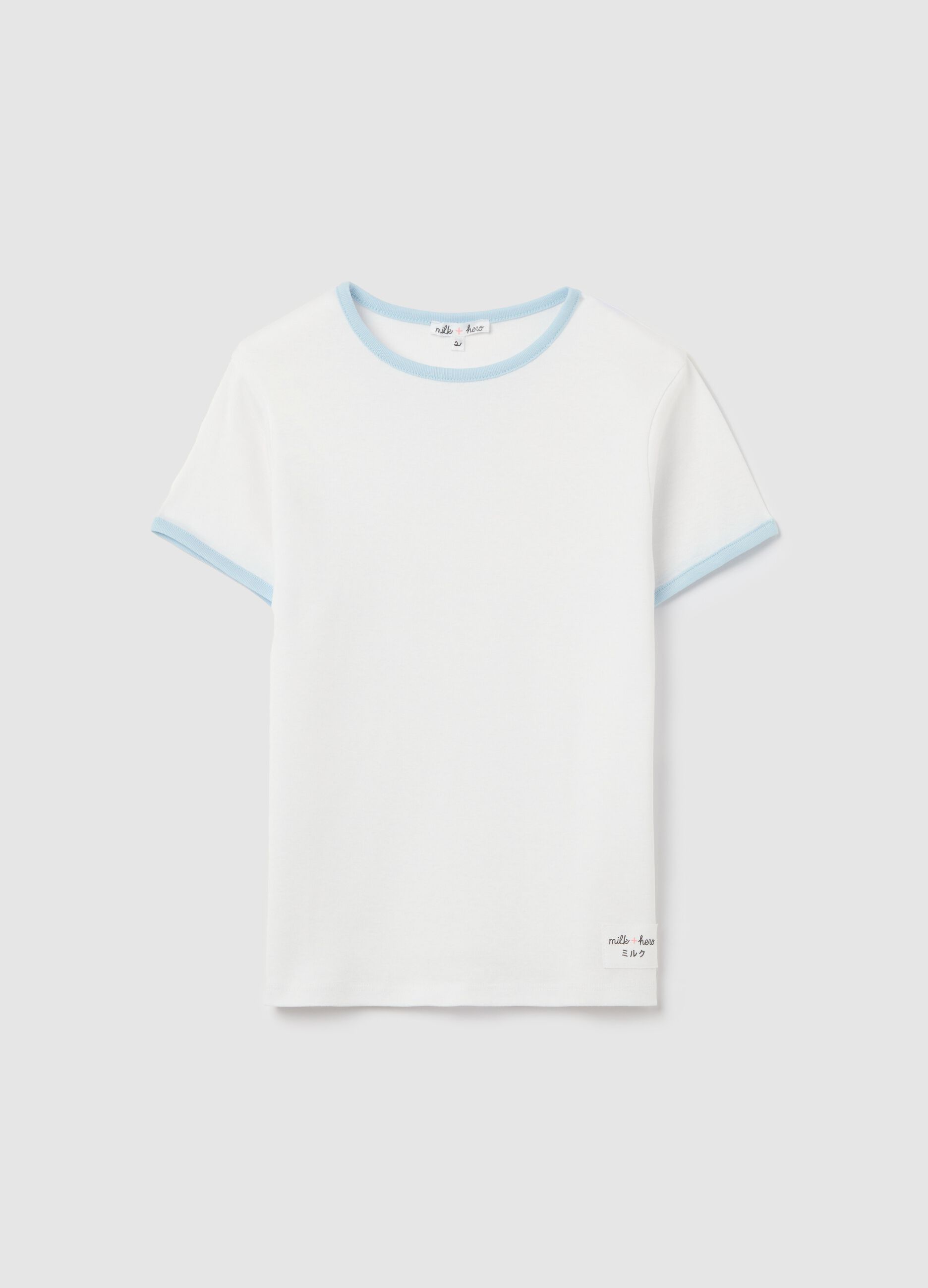 White slim-fit T-shirt in cotton