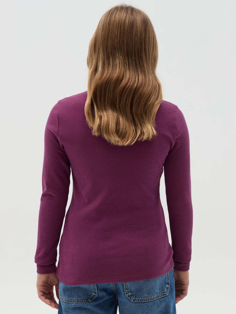 Long-sleeved T-shirt with mock neck_2