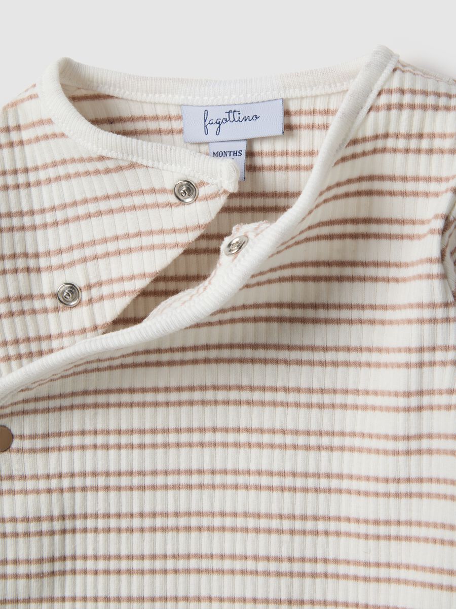 Newborn Multi-coloured Striped Stretch Cotton Sleepsuit_2