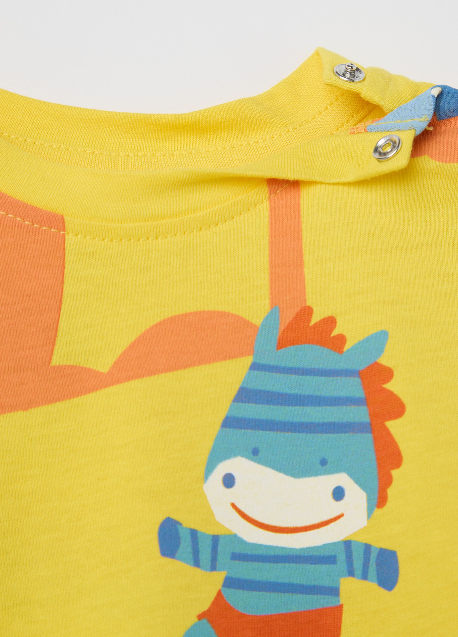 Blue and yellow cotton jogging set with print