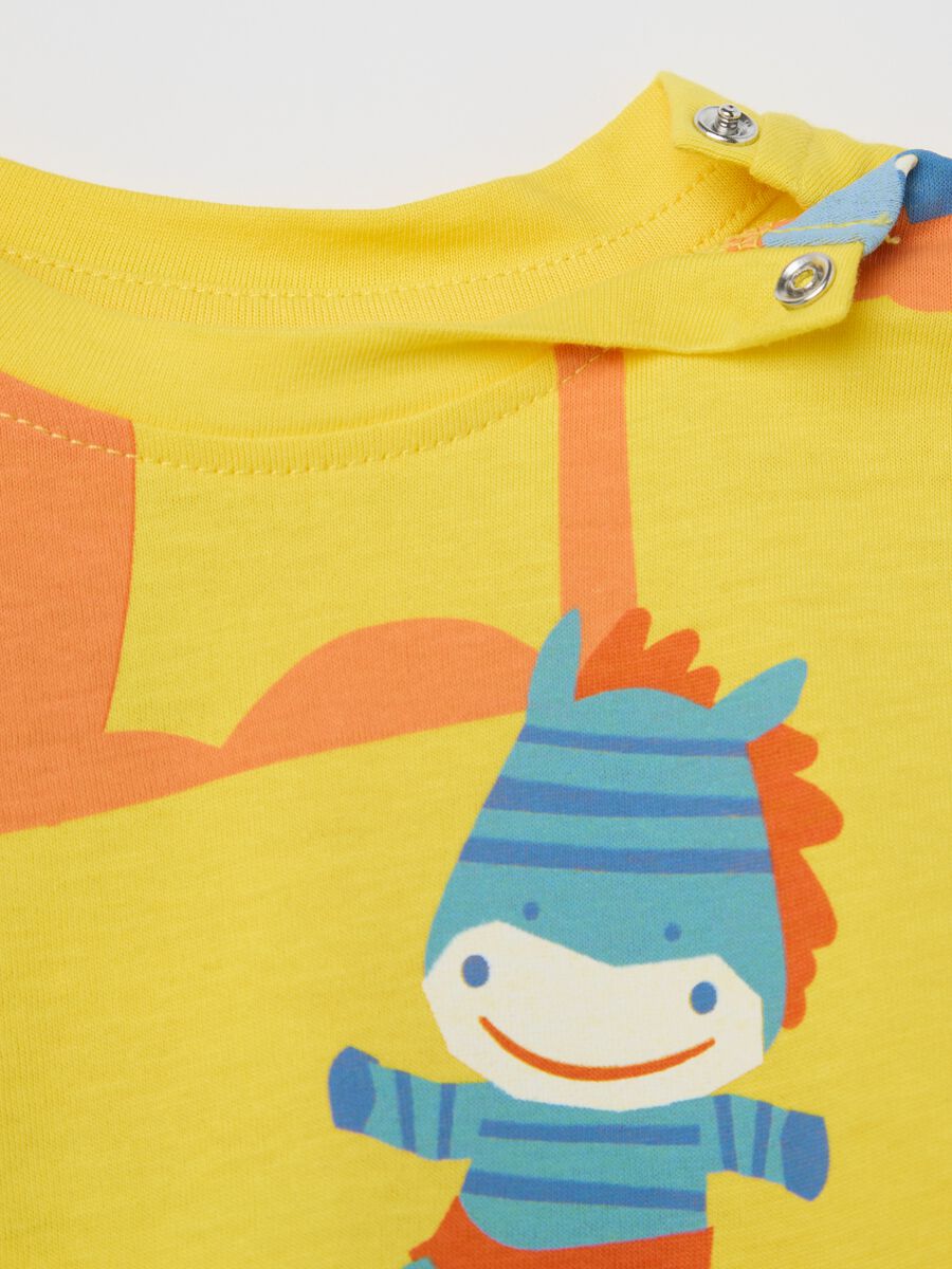 Blue and yellow cotton jogging set with print_2