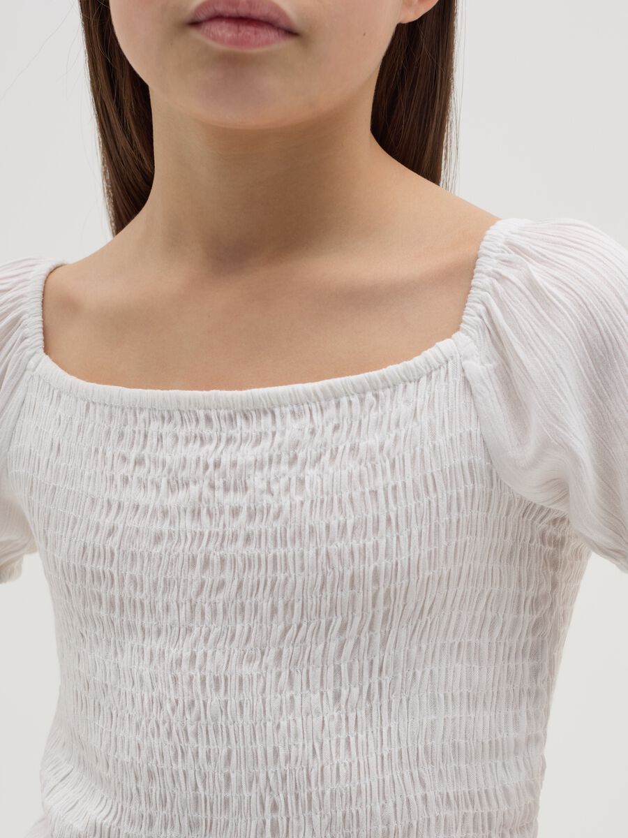Crêpe blouse with shirring_2