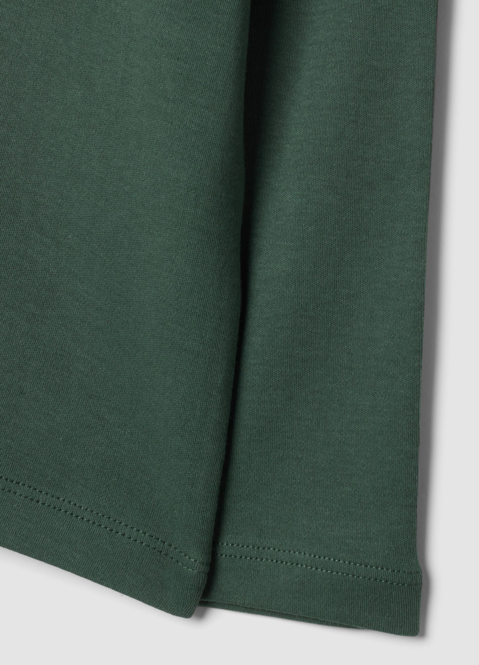 T-shirt verde in puro cotone organico con girocollo
