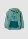 Green oversized pure cotton hoodie for boys_0