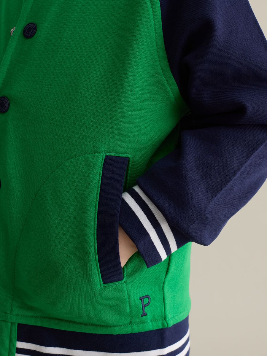 Varsity sweatshirt in two-tone cotton_1