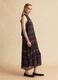 Abito maxi nero e marrone in misto lyocell regular fit con fantasia_2