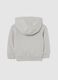 Grey children's sweatshirt in pure cotton regular fit with hood and zip_1