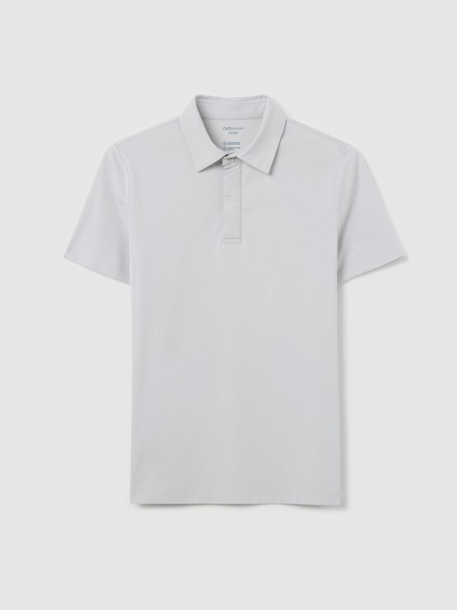 Grey regular-fit polo shirt with short sleeves_4
