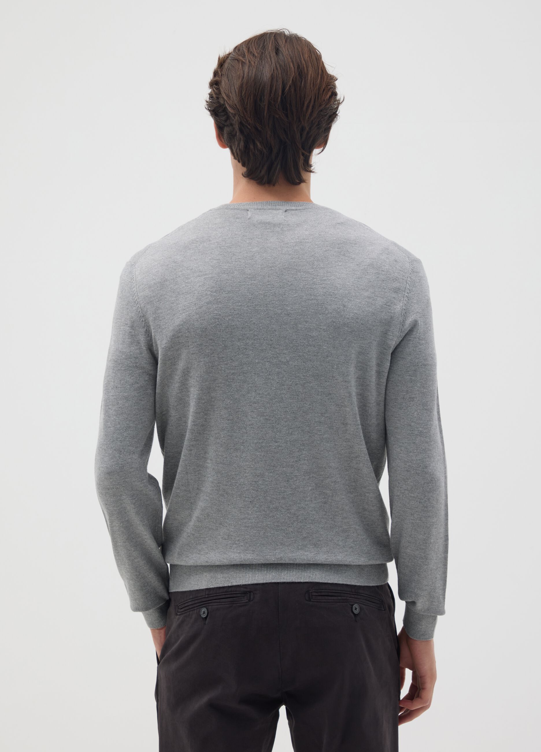 Grey viscose blend jumper regular fit