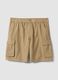 Beige linen-blend cargo Bermuda shorts_4