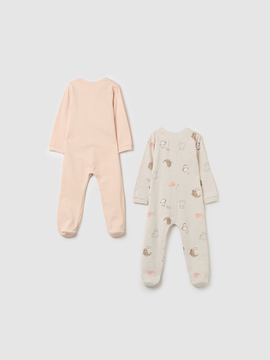 Two-pack onesies in organic cotton with feet_1